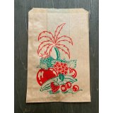 フランス　果物とヤシの木の筋入り紙袋　５枚セット