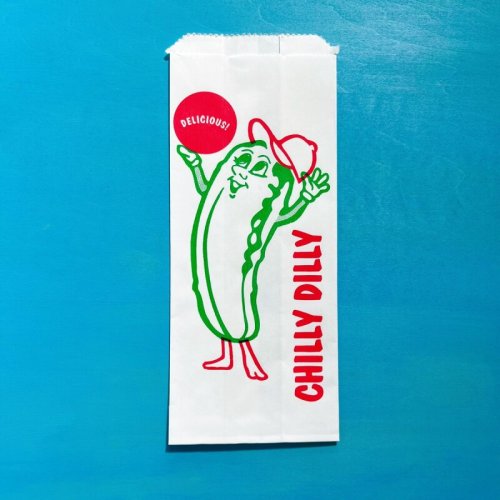 他の写真1: アメリカ　ピクルス柄の袋　CHILLY　DILLY　５枚セット