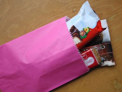 画像1: アメリカ　カラーグラシン紙袋 （ピンク）