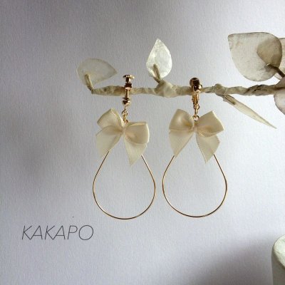 画像1: Ribbon　loop　earring