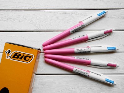 画像1: BIC　２色ボールペン　ピンク×ターコイズ