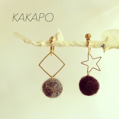 画像1: Star DBR×square BR earring