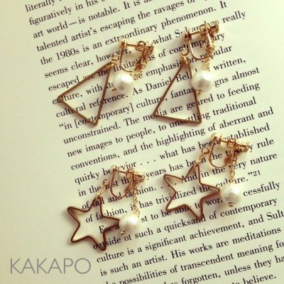 画像3: Open star×Cotton pearl  earring