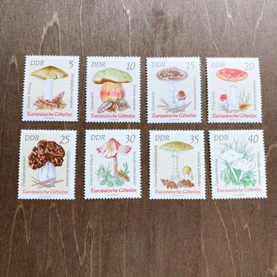 画像1: 東ドイツ：きのこ切手　８枚セット