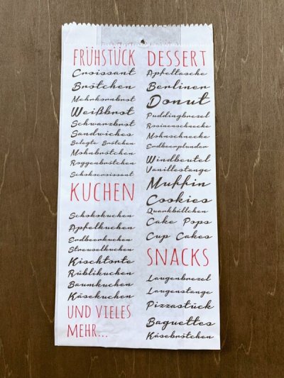 画像1: ドイツ　パン屋さんの袋　アルファベットいっぱい　5枚セット