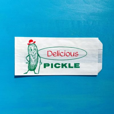 画像1: アメリカ　ピクルス柄の袋　Delicious　５枚セット